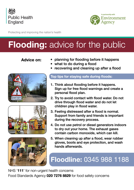 Flooding: advice for the public